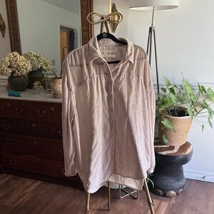 We The Free Light Tan Casual Button Down Shirt
